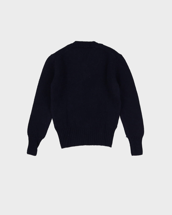Vintage 70s Deadstock With Tags Benetton Navy Pullover Knit - Youth S
