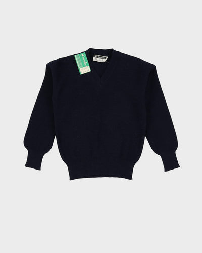 Vintage 70s Deadstock With Tags Benetton Navy Pullover Knit - Youth M