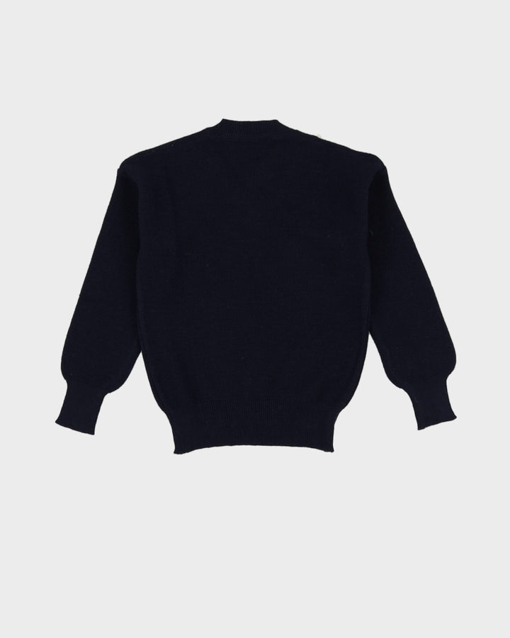 Vintage 70s Deadstock With Tags Benetton Navy Pullover Knit - Youth M