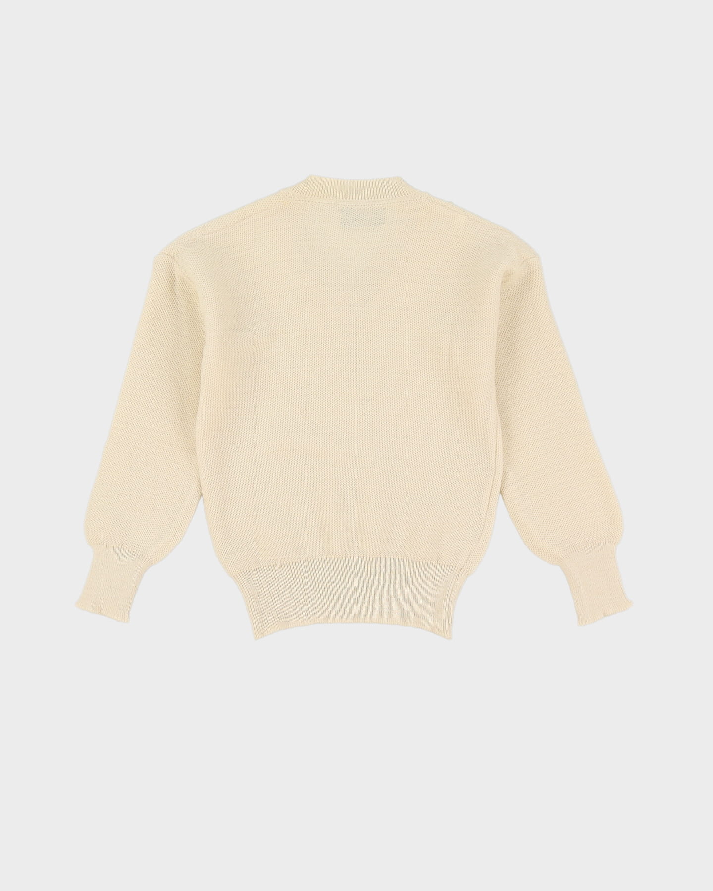 Vintage 70s Deadstock With Tags Benetton Beige Pullover Knit - Youth M