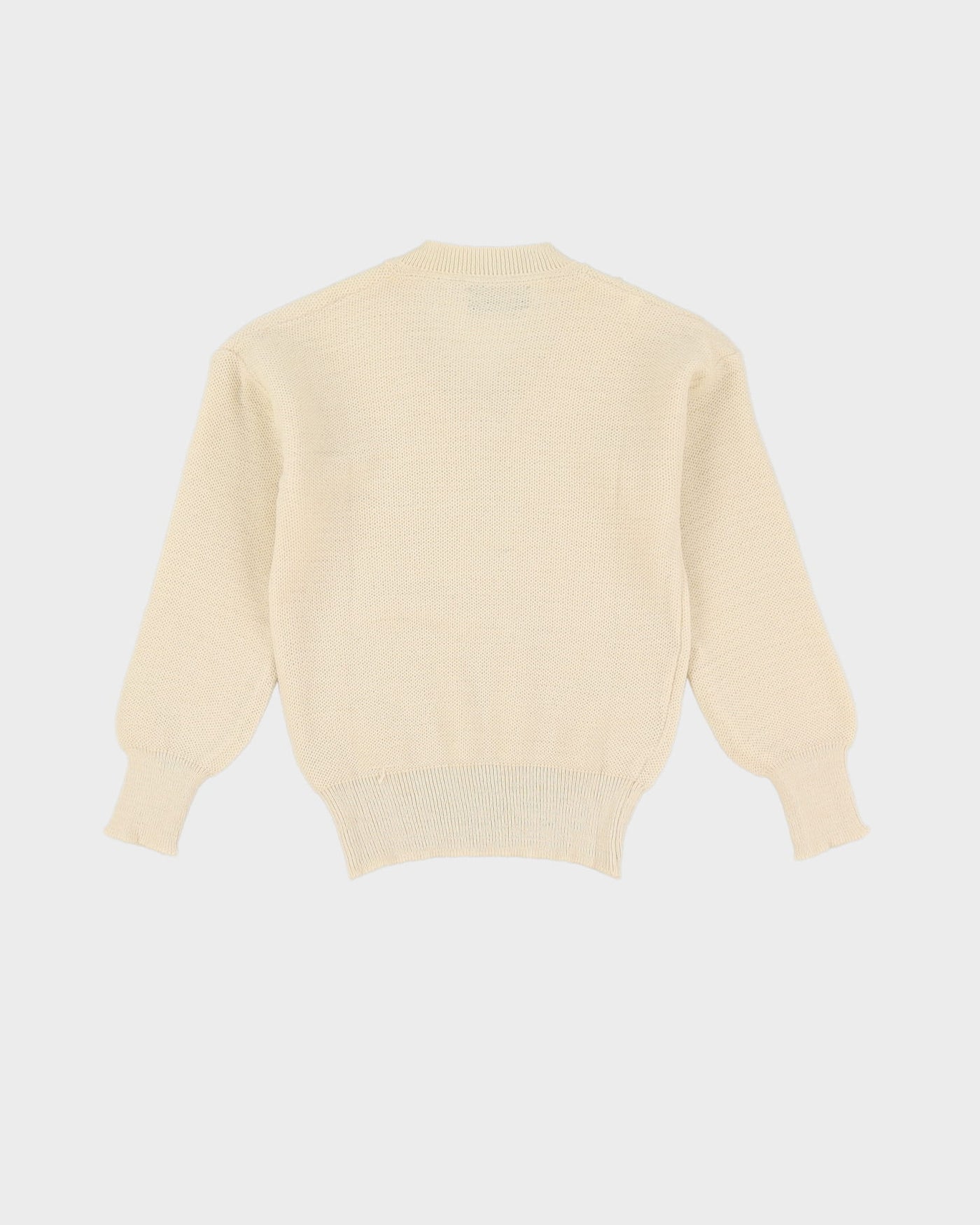 Vintage 70s Deadstock With Tags Benetton Beige Pullover Knit - Youth M