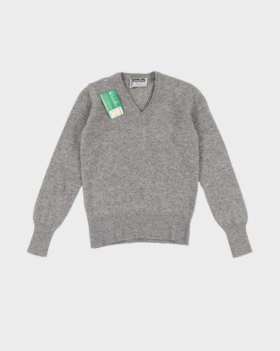 Vintage 70s Deadstock With Tags Benetton Grey Pullover Knit - Youth M