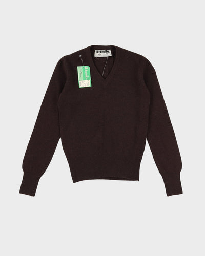 Vintage 70s Deadstock With Tags Benetton Brown Pullover Knit - Youth S / M