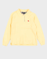 Youth Yellow Burberry Long Sleeve Polo Shirt