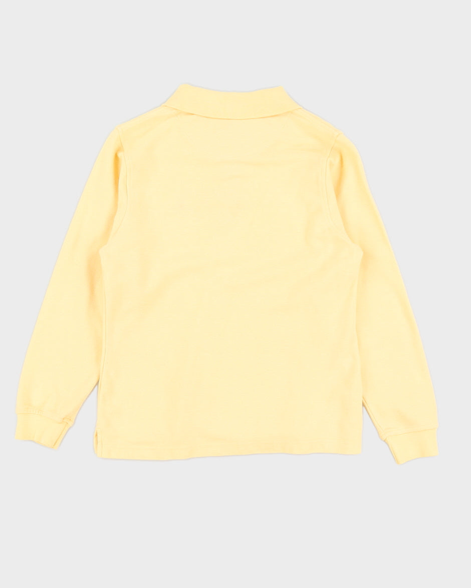 Youth Yellow Burberry Long Sleeve Polo Shirt