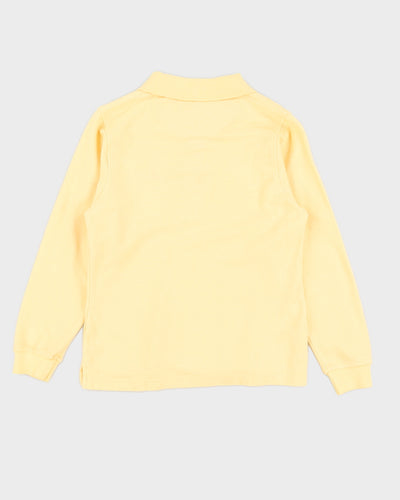 Youth Yellow Burberry Long Sleeve Polo Shirt