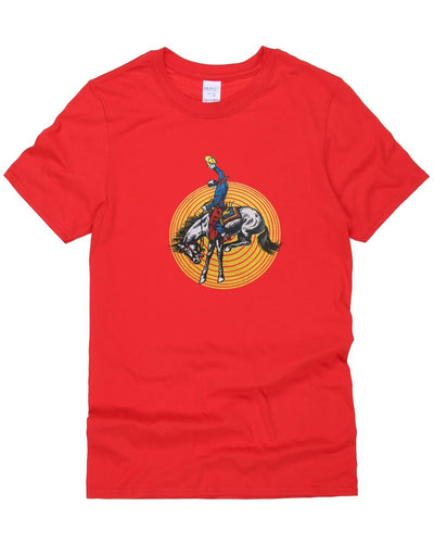 Vintage 70s Cowboy Vinyl Transfer T-Shirt