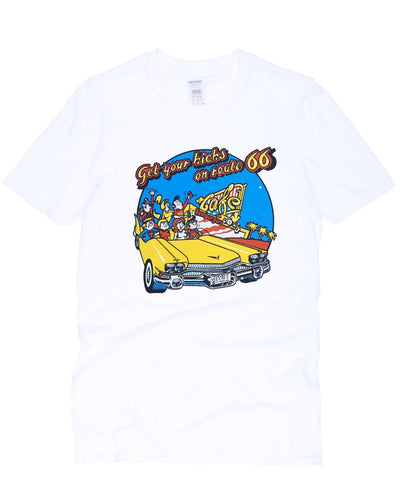 Vintage 70s Get Your Kicks on Route 66 Vinyl Transfer T-Shirt