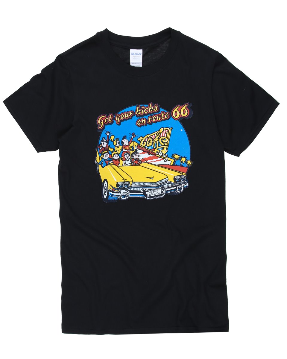 Vintage 70s Get Your Kicks on Route 66 Vinyl Transfer T-Shirt