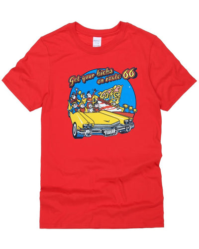 Vintage 70s Get Your Kicks on Route 66 Vinyl Transfer T-Shirt