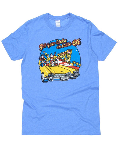 Vintage 70s Get Your Kicks on Route 66 Vinyl Transfer T-Shirt