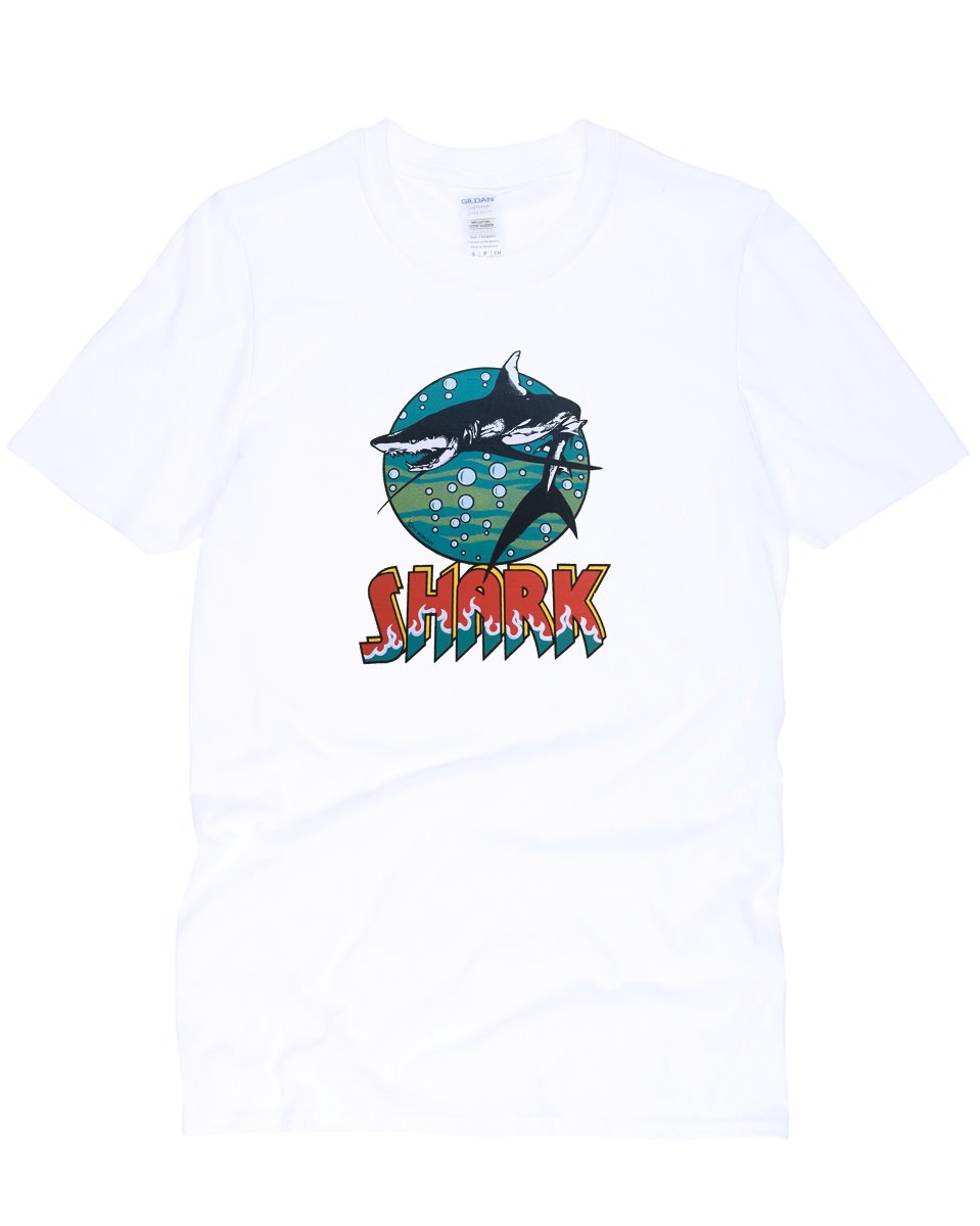 Vintage 70s Shark Vinyl Transfer T-Shirt