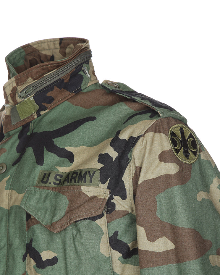 1991 Vintage US Army Woodland Camouflage M65 Field Jacket - Med