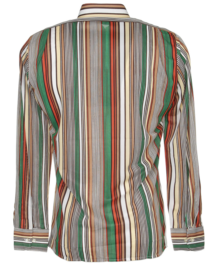 Rare 1970s Unworn Oleg Cassini Stripe Disco Shirt - Style 28