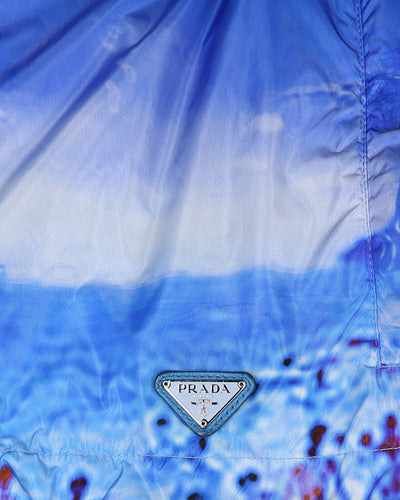 PRADA S/S 2010 BLUE TROPICAL PRINT WINDBREAKER - S