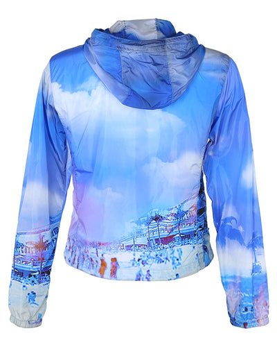 PRADA S/S 2010 BLUE TROPICAL PRINT WINDBREAKER - S
