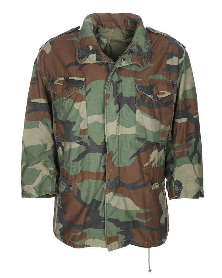 1985 Vintage US Army Woodland Camouflage M65 Field Jacket - Medium