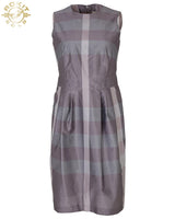 Burberry Purple Nova Check Sleeveless Dress - S