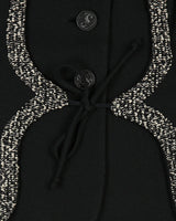1940s Eve-Marie Black Bouclé &amp; Crepe Jacket - M