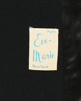 1940s Eve-Marie Black Bouclé &amp; Crepe Jacket - M