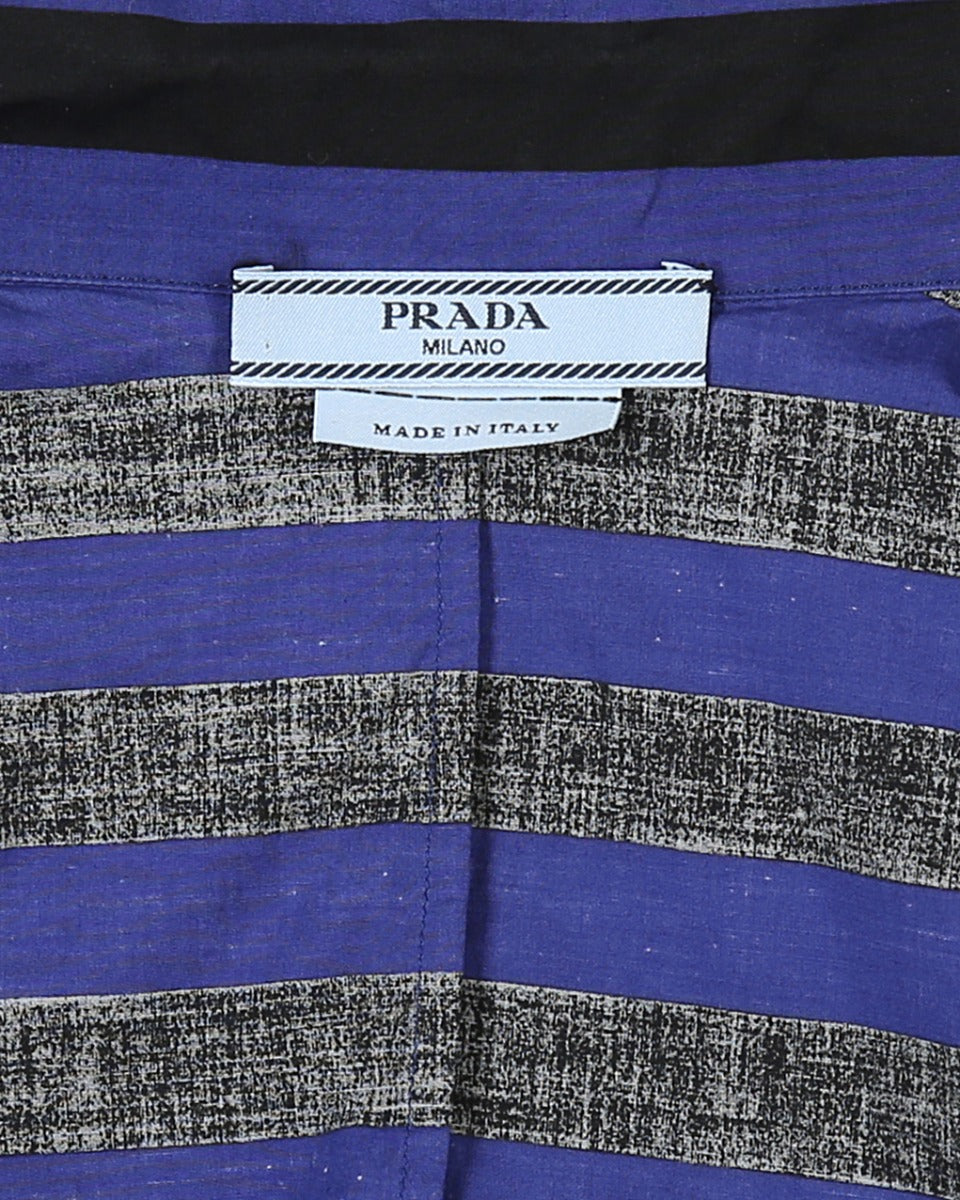 Prada S/S 2011 Purple &amp; Black Striped Blouse - XS