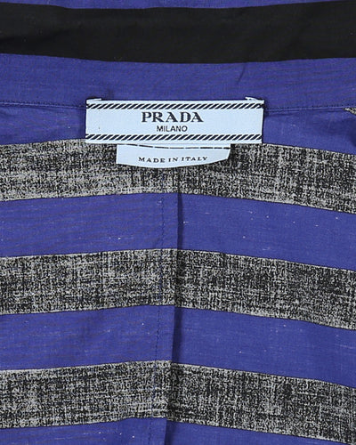 Prada S/S 2011 Purple & Black Striped Blouse - XS