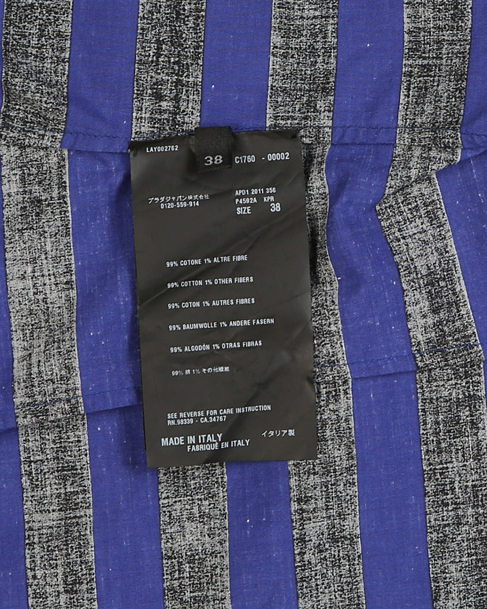 Prada S/S 2011 Purple &amp; Black Striped Blouse - XS