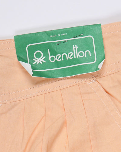 Benetton Deadstock 1980s peach pleated trousers - W24 L26