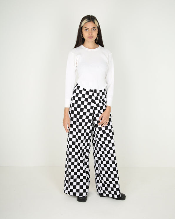 Rokit Originals Jury Trousers - Black & White