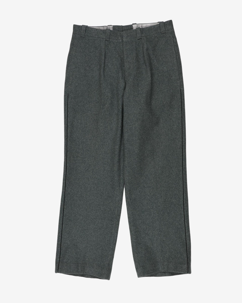1980's Vintage Swiss Army Blue/Grey Wool Trousers - 32"x26"