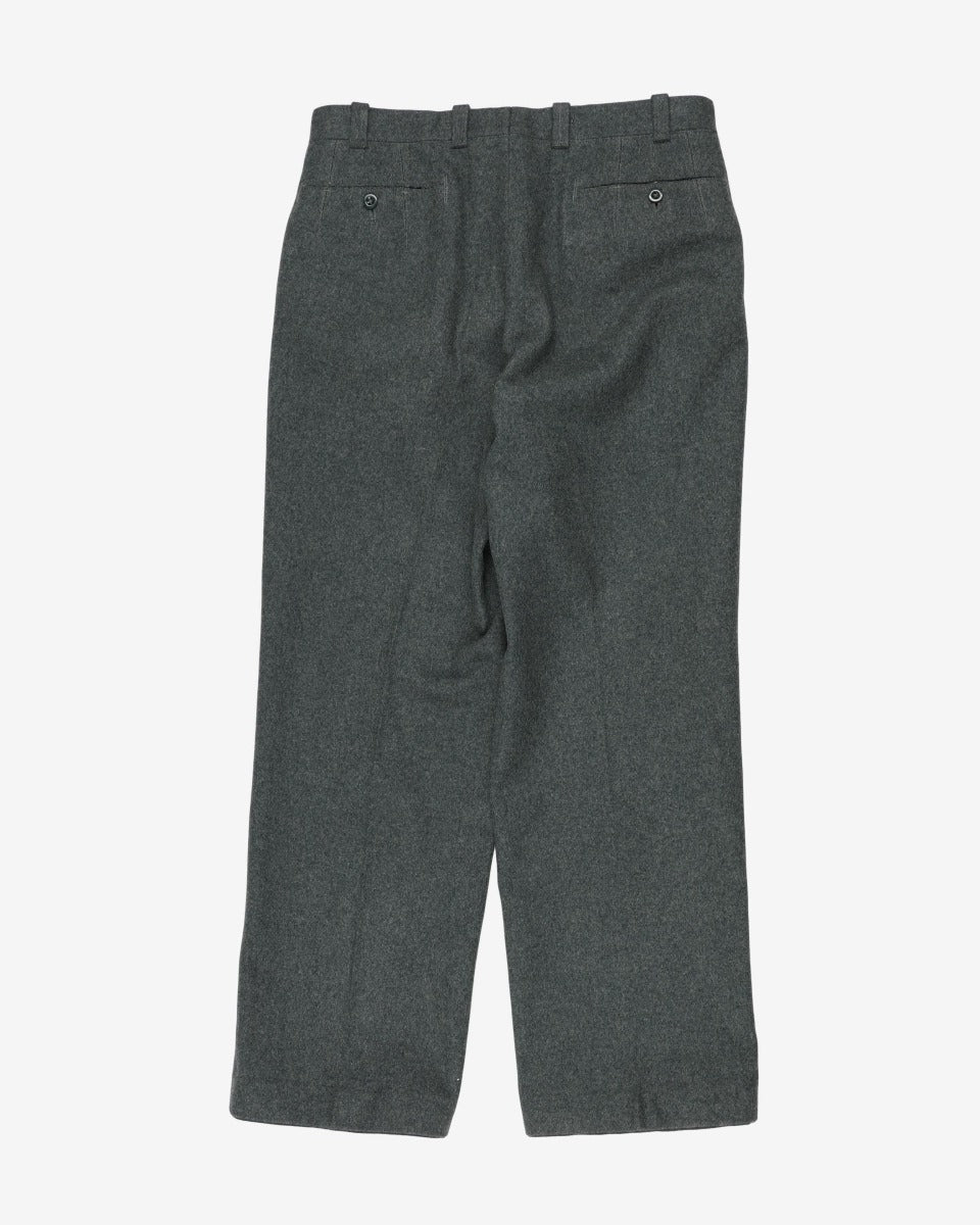 1980's Vintage Swiss Army Blue/Grey Wool Trousers - 32"x28"