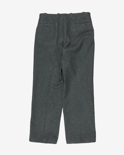 1980's Vintage Swiss Army Blue/Grey Wool Trousers - 32"x26"