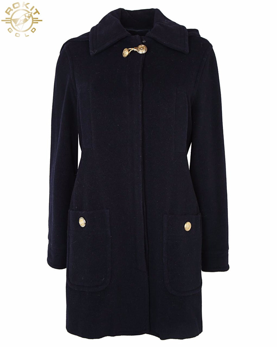 90s Versus Gianni Versace Navy Coat - S